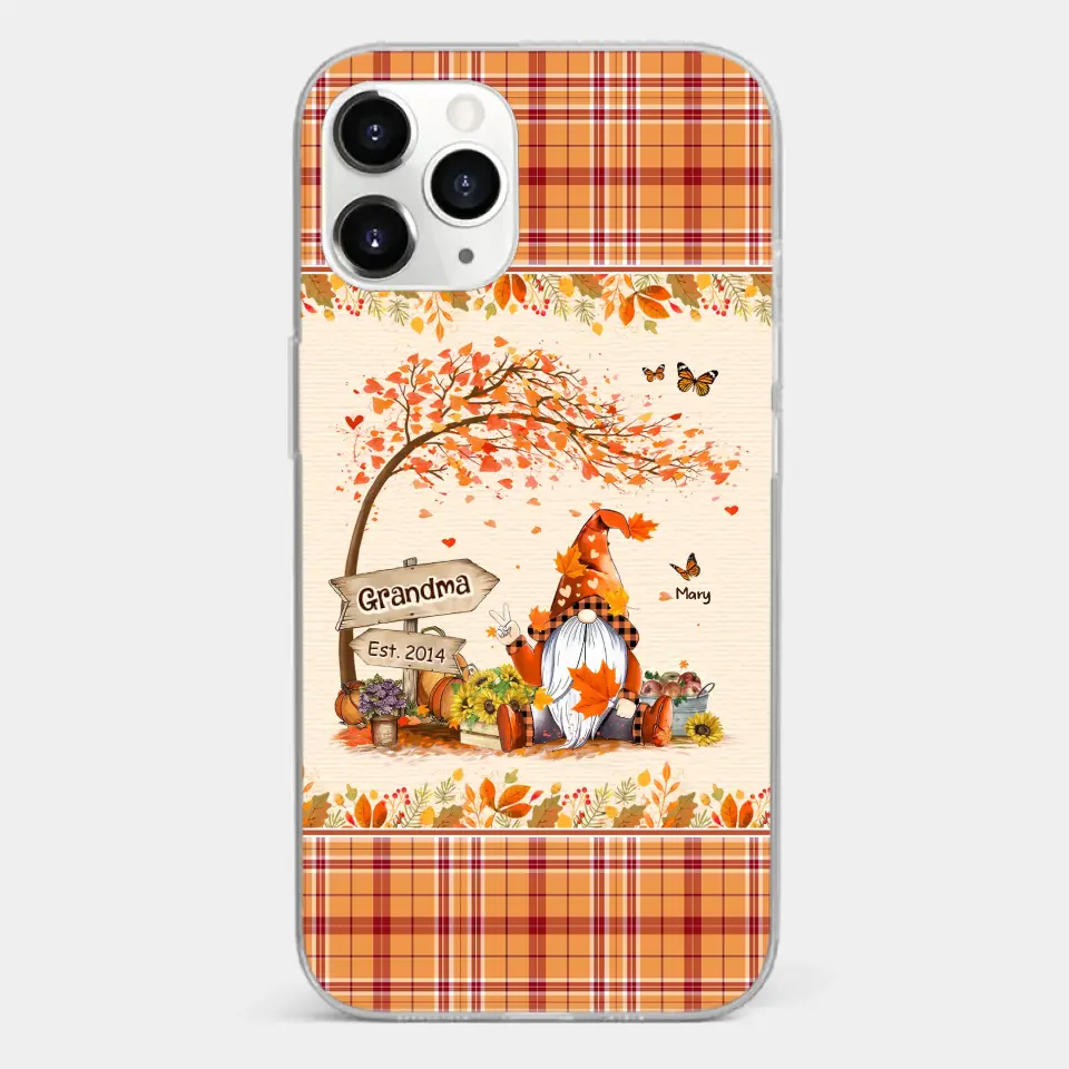 Oh My Gourd I Love Fall - Family Personalized Custom Clear Phone Case - Autumn Fall Gift For Grandma - Image 8