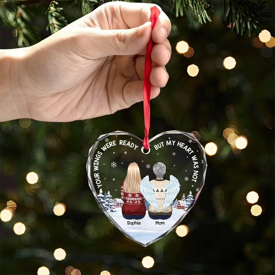 Once By My Side, Forever In My Heart - Memorial Personalized Custom Heart Glass Ornament - Sympathy Gift, Christmas Gift For Family Members - Image 4