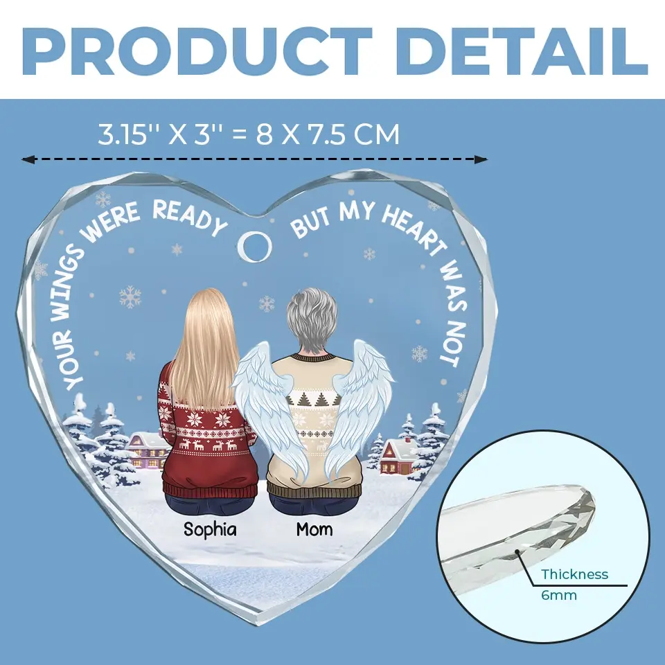 Once By My Side, Forever In My Heart - Memorial Personalized Custom Heart Glass Ornament - Sympathy Gift, Christmas Gift For Family Members - Image 5