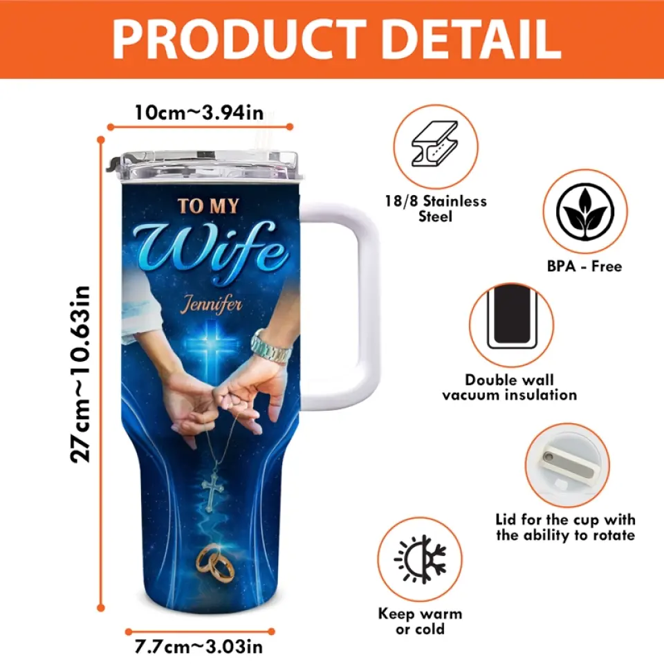 Once Upon A Time - Couple Personalized Custom 40 Oz Stainless Steel Tumbler With Handle - Gift For Husband Wife, Anniversary - Image 4