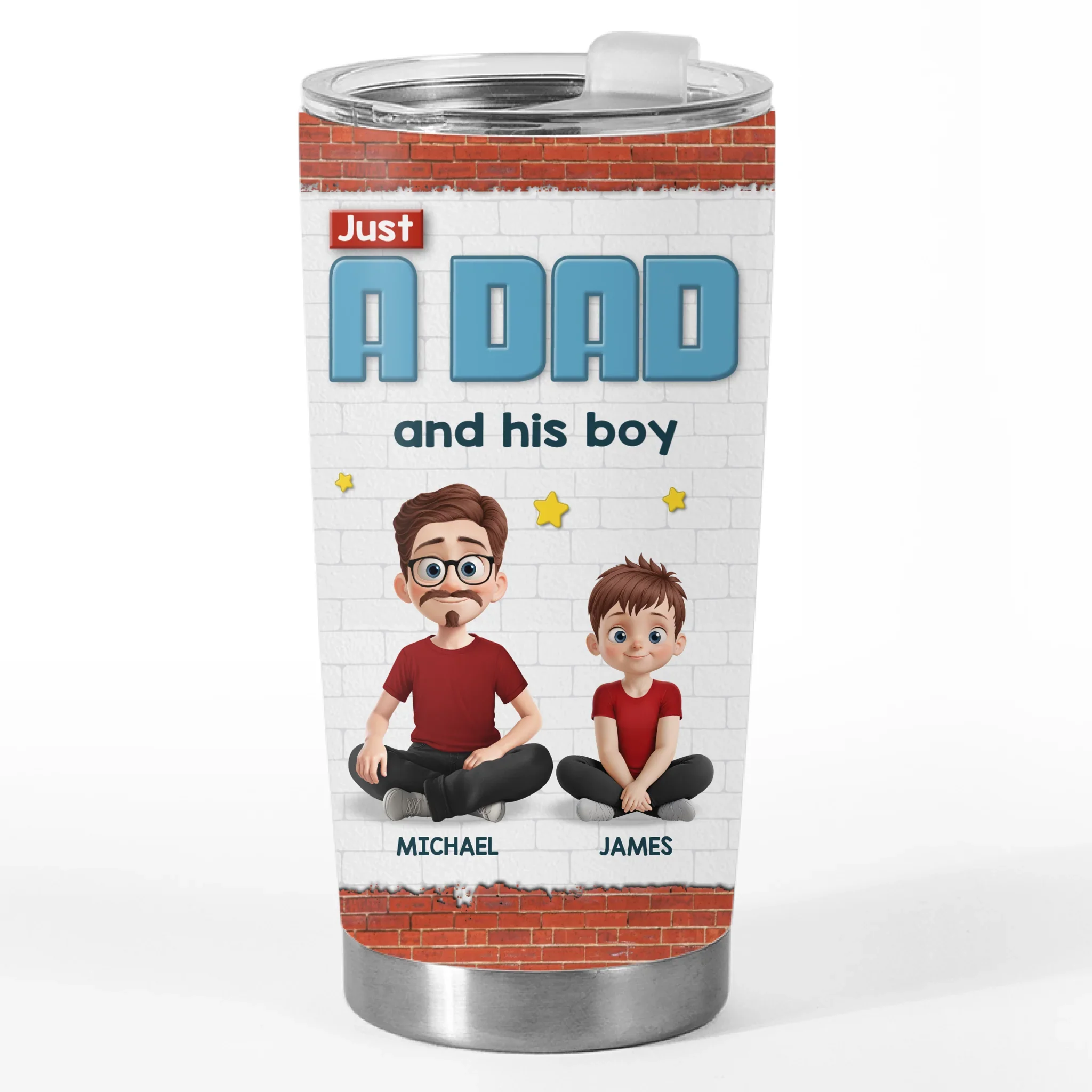 One Dad, One Kid And Infinite Chaos - Family Personalized Custom Tumbler - Father's Day, Gift For Dad - Image 2
