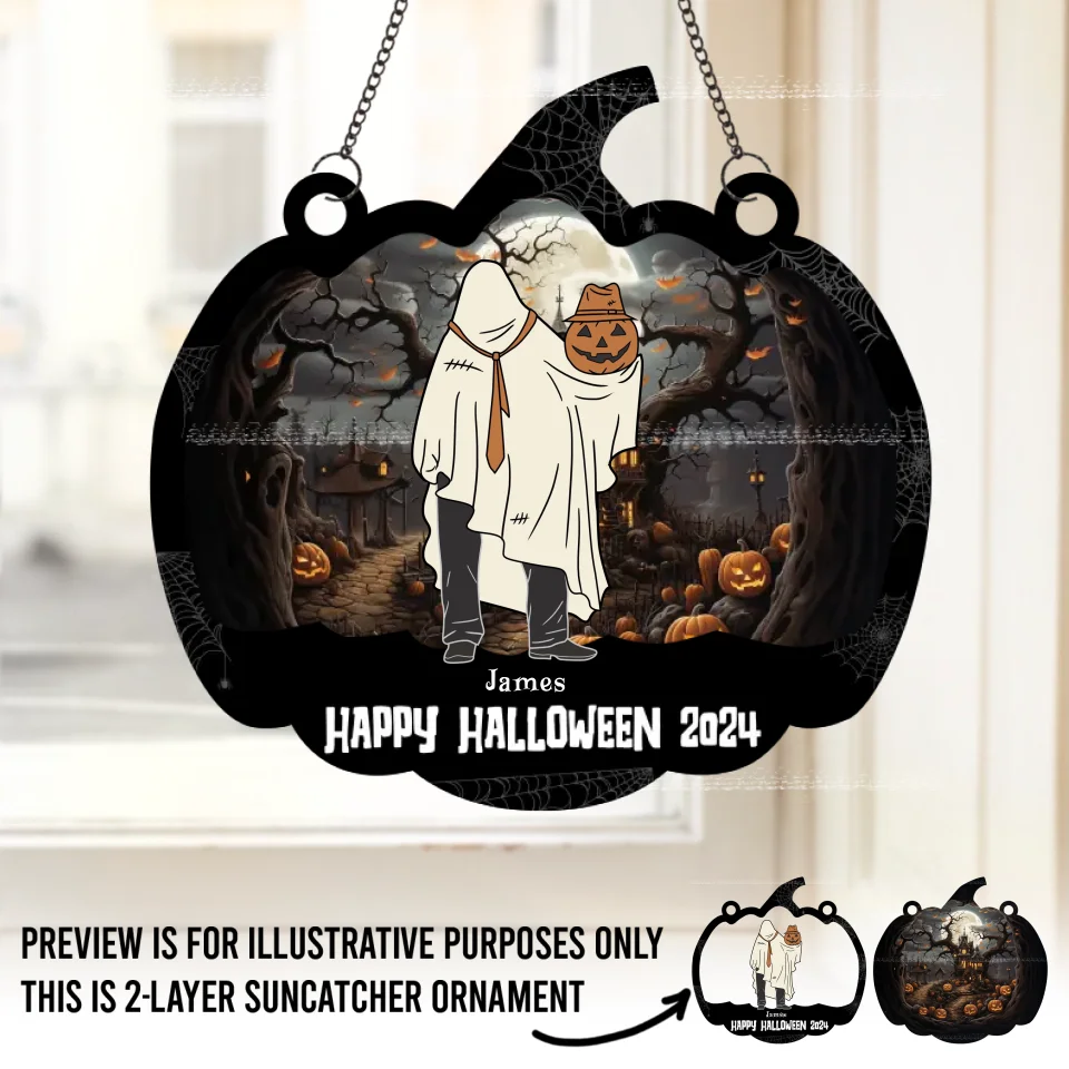 One Spooky Family - Family Personalized Window Hanging Suncatcher - Halloween Gift For Family Members - Image 2