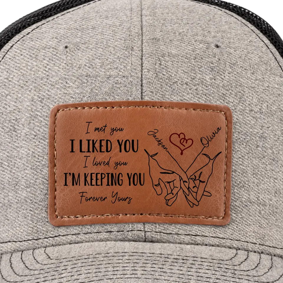 Only One Annoy My Life - Couple Personalized Custom Leather Patch Hat - Gift For Husband Wife, Anniversary - Image 3