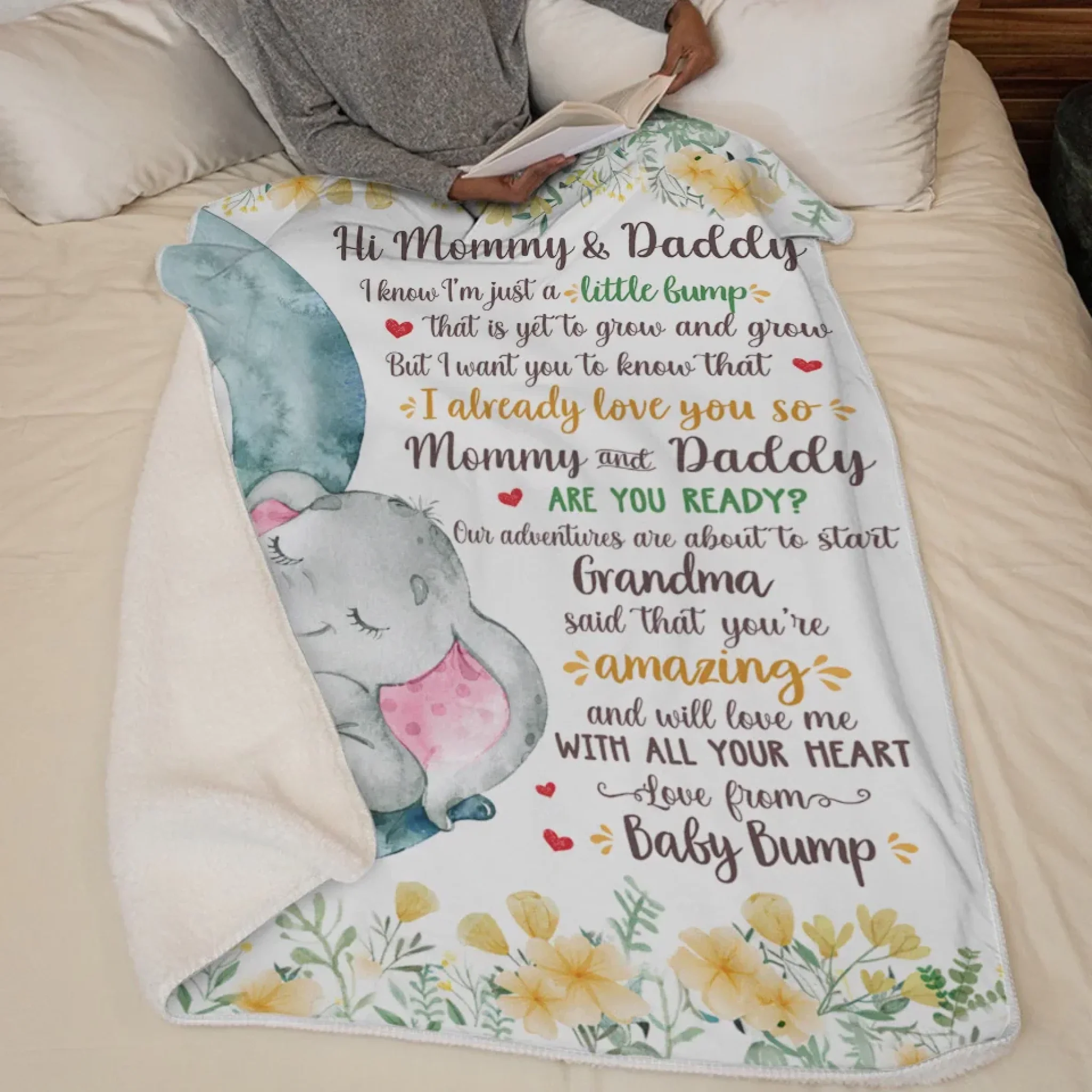 Our Adventures Are About To Start - Family Personalized Custom Blanket - Baby Shower Gift, Gift For First Mom - Image 5