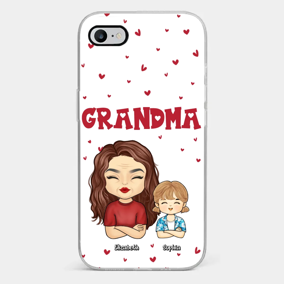 Our Beautiful Grandma Gave Us So Much Love - Family Personalized Custom Clear Phone Case - Gift For Mom, Grandma - Image 2