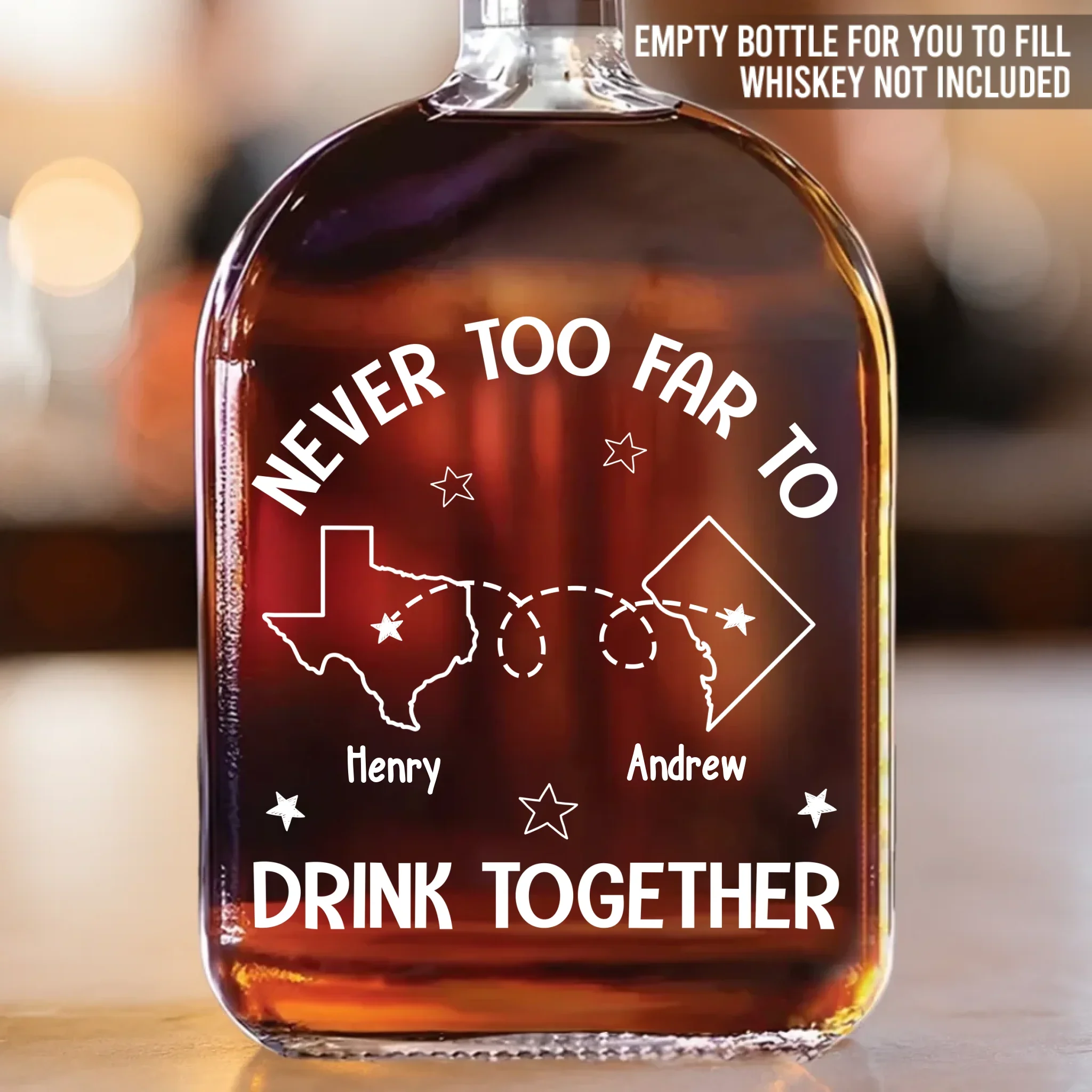 Our Calls Are Always Happy Hour - Bestie Personalized Custom Whiskey Bottle - Gift For Best Friends, BFF, Sisters - Image 2