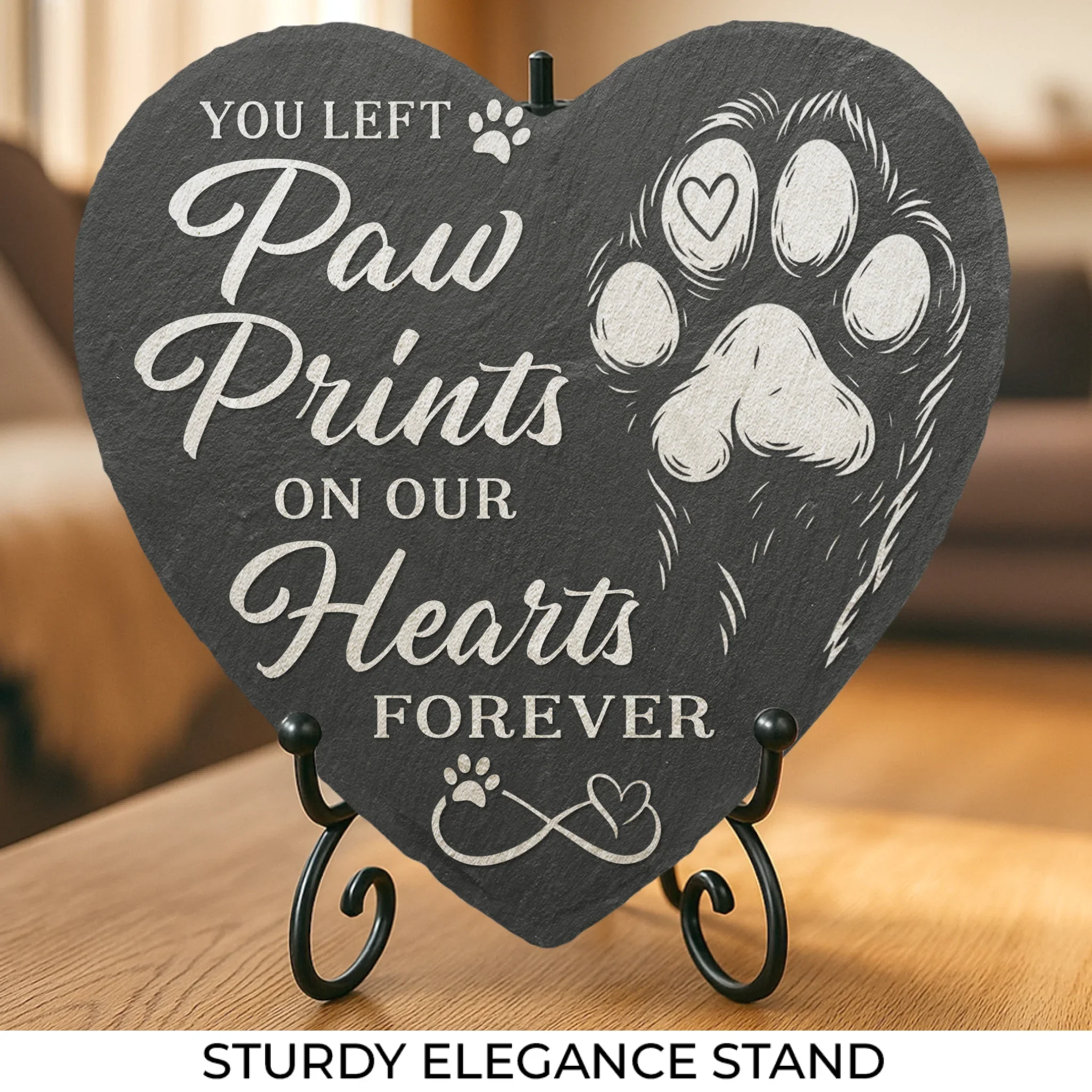 Our Cuddle Never Ends - Memorial Heart Shaped Stone With Stand - Sympathy Gift For Pet Owners, Pet Lovers - Image 2