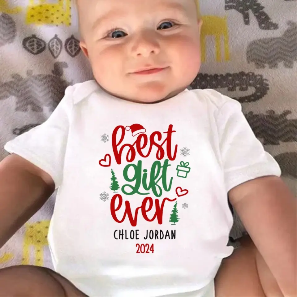 Our Favorite Gift Arrived Early This Year - Family Personalized Custom Baby Onesie - Christmas Gift For Baby Kids, Newborn Baby - Image 4