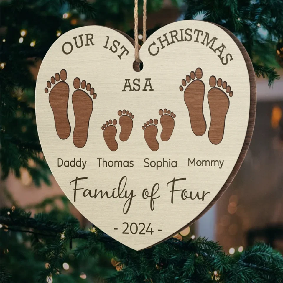 Our First Christmas As A Family - Family Personalized Custom Ornament - Wood Custom Shaped - New Arrival, Christmas Gift For Family Members AMZ - Image 5