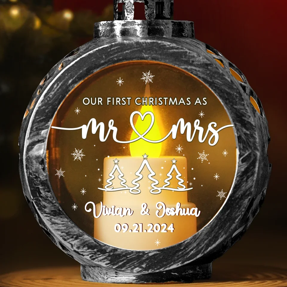 Our First Christmas Is The Sweetest Gift Of All - Couple Personalized Custom Candlelight Lantern Ornament - Christmas Gift For Husband Wife, Anniversary, First Christmas - Image 3