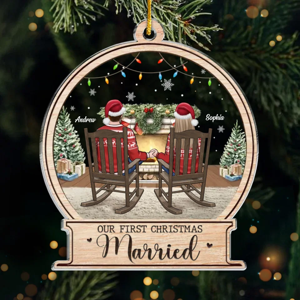 Our First December To Remember - Couple Personalized Custom Ornament - Acrylic Custom Shaped - Christmas Gift For Husband Wife, Anniversary, First Christmas - Image 2