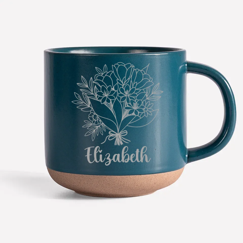 Our Friendship Blossoms Like A Garden In Spring - Bestie Personalized Custom Pottery Mug - Gift For Best Friends, BFF, Sisters - Image 2