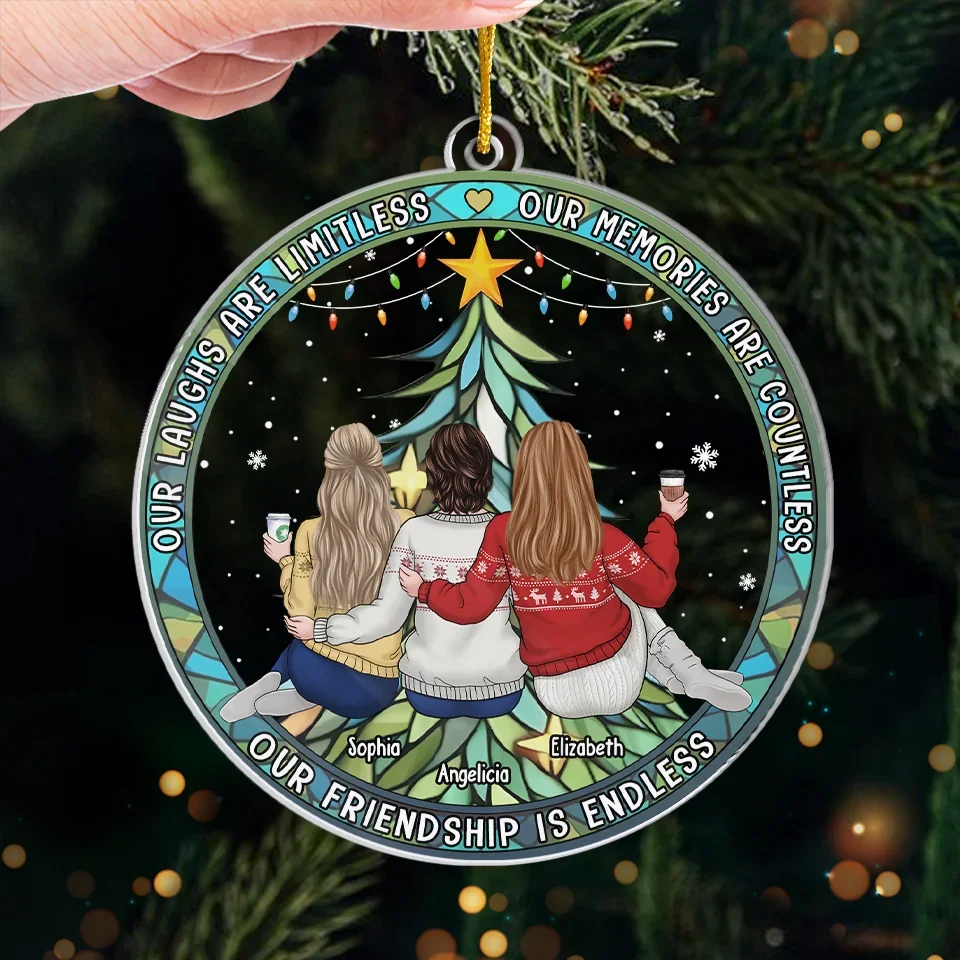 Our Friendship Is Endless - Bestie Personalized Custom Ornament - Acrylic Custom Shaped - Christmas Gift For Best Friends, BFF, Sisters - Image 4