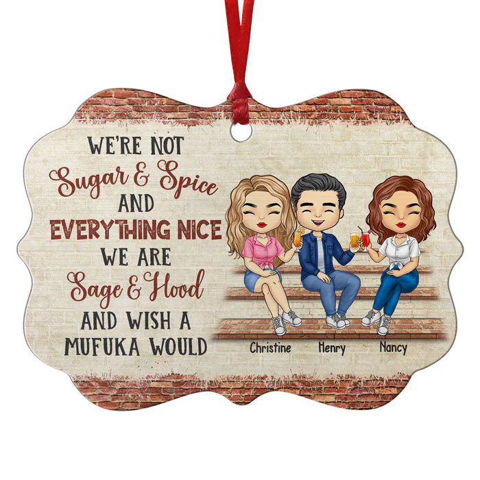 Our Friendship Is Endless - Bestie Personalized Custom Ornament - Aluminum Benelux Shaped - Christmas Gift For Best Friends, BFF, Sisters - Image 2