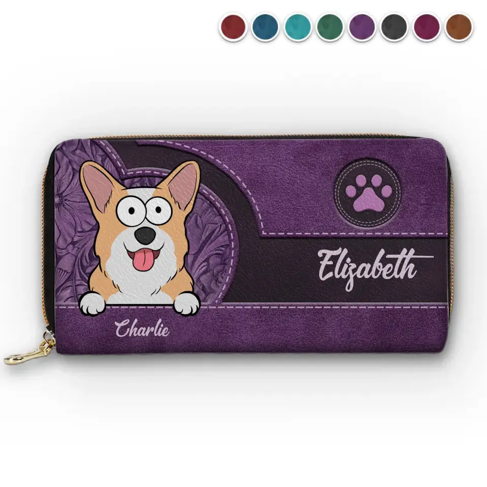 Our Fur Mom Brings Us Everywhere - Dog & Cat Personalized Custom Leather Long Wallet - Gift For Pet Owners, Pet Lovers - Image 2