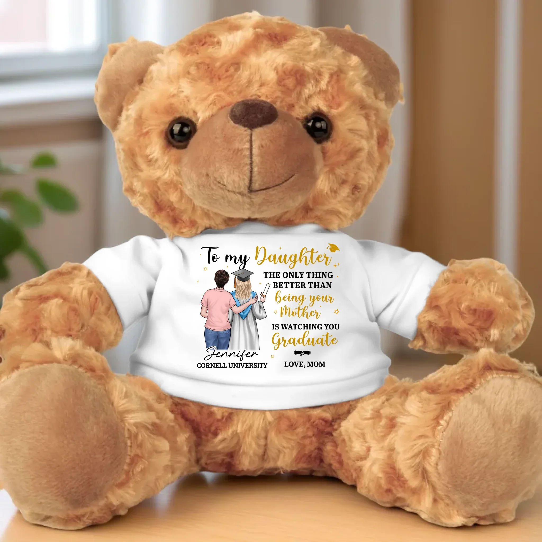Our Hard Work Has Made Us So Proud - Family Personalized Custom Teddy Bear Plush - Graduation Gift For Daughter - Image 2