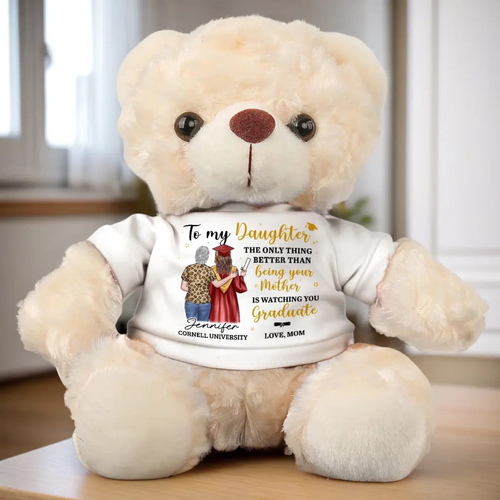Our Hard Work Has Made Us So Proud - Family Personalized Custom Teddy Bear Plush - Graduation Gift For Daughter - Image 4