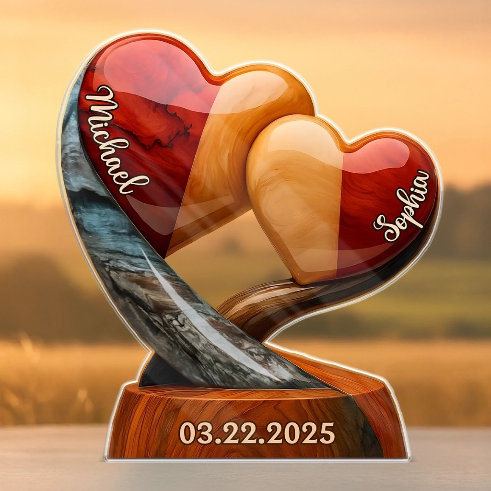 Our Hearts Beat As One - Couple Personalized Custom Acrylic Plaque Custom Shape - Gift For Husband Wife, Anniversary