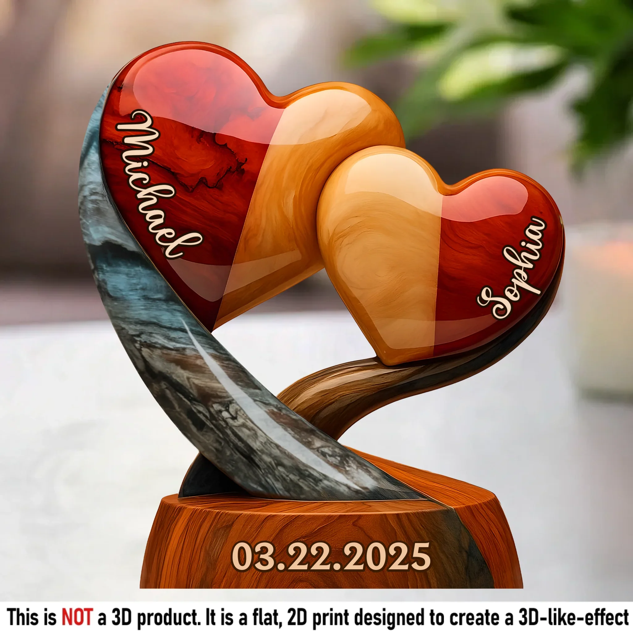 Our Hearts Beat As One - Couple Personalized Custom Acrylic Plaque Custom Shape - Gift For Husband Wife, Anniversary - Image 2