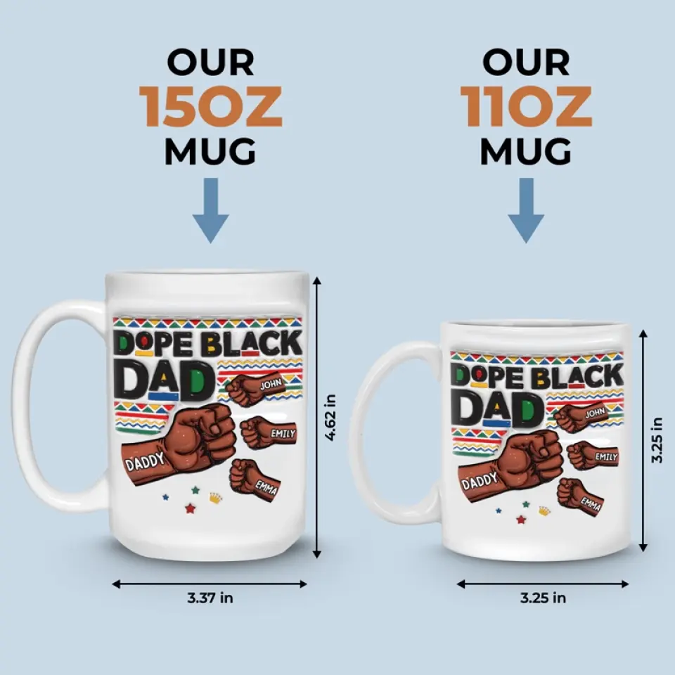 Our Hearts Beat As One - Family Personalized Custom 3D Inflated Effect Printed Mug - Father's Day, Gift For Dad, Grandpa - Image 5