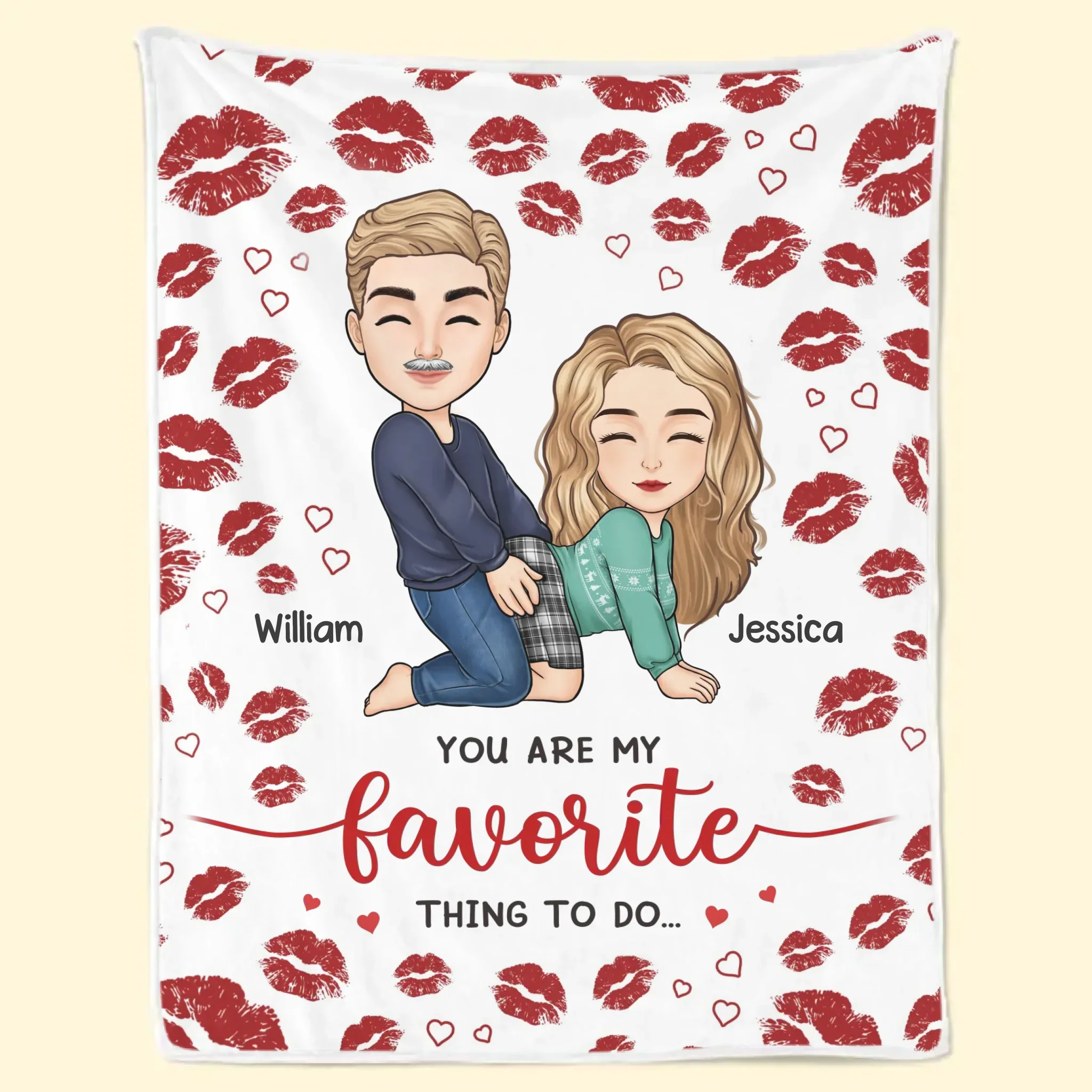 Our Hearts Speak The Same Language - Couple Personalized Custom Blanket - Christmas Gift For Husband Wife, Anniversary - Image 6