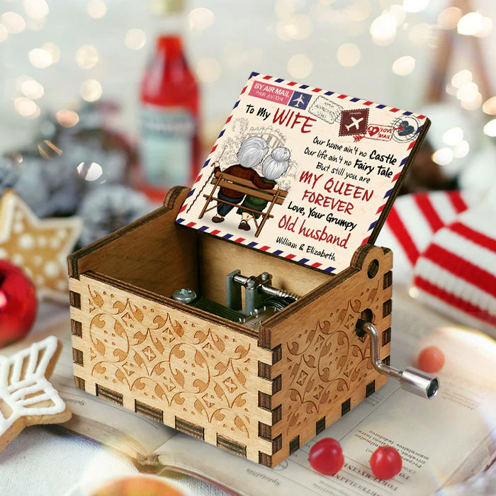 Our Home Ain't No Castle, But Still You're My Queen Forever - Gift For Couples, Personalized Music Box - Image 2