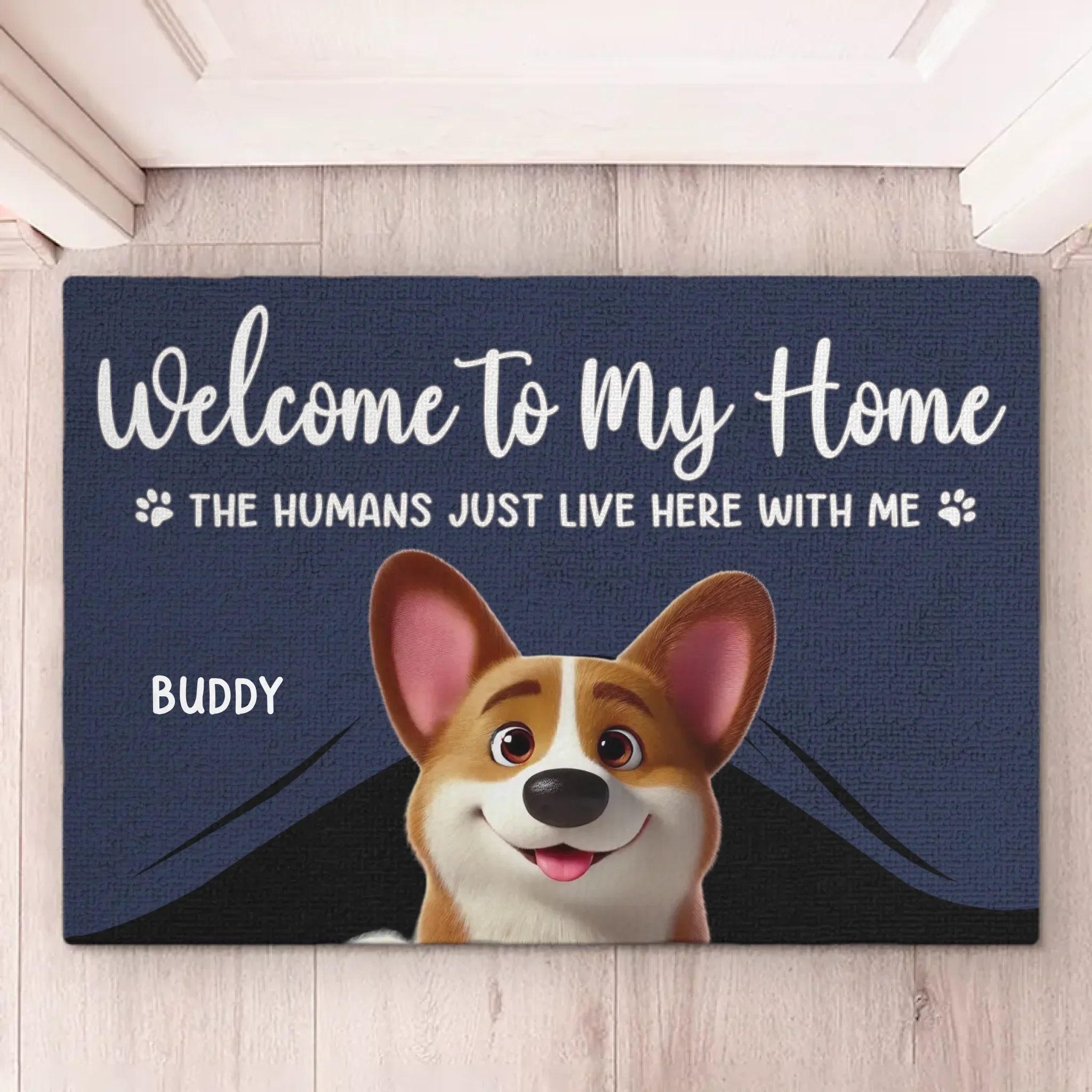 Our Home Runs On Love - Dog & Cat Personalized Custom Home Decor Decorative Mat - House Warming Gift For Pet Owners, Pet Lovers - Image 2