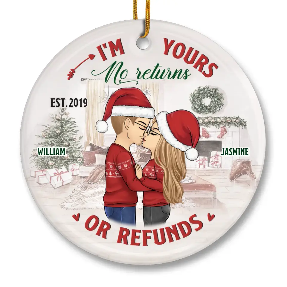 Our Love Is The Magic Of Christmas - Couple Personalized Custom Ornament - Ceramic Round Shaped - Christmas Gift For Husband Wife, Anniversary - Image 2