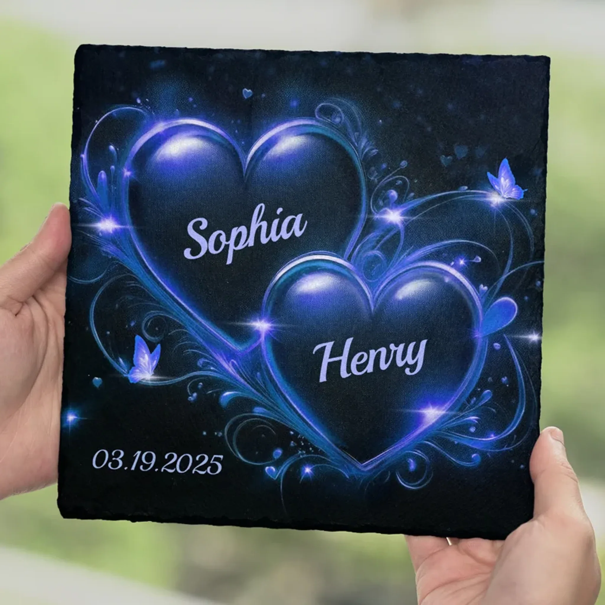 Our Love Is Timeless - Couple Personalized Custom Square Shaped Stone With Stand - Gift For Husband Wife, Anniversary - Image 4