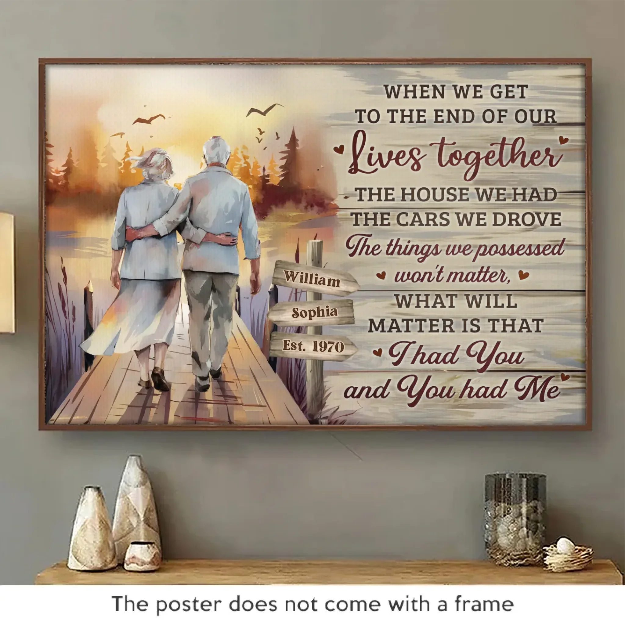 Our Love Proves That Forever Is Real - Couple Personalized Custom Horizontal Poster - Gift For Husband Wife, Anniversary - Image 2