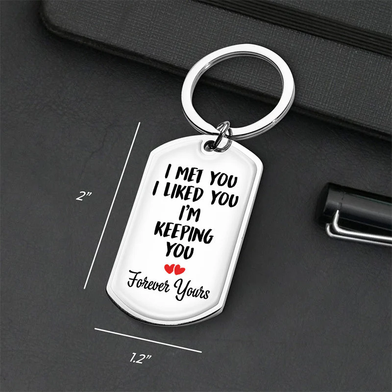 Our Love Story Is My Favorite - Couple Personalized Custom Keychain - Gift For Husband Wife, Anniversary - Image 4