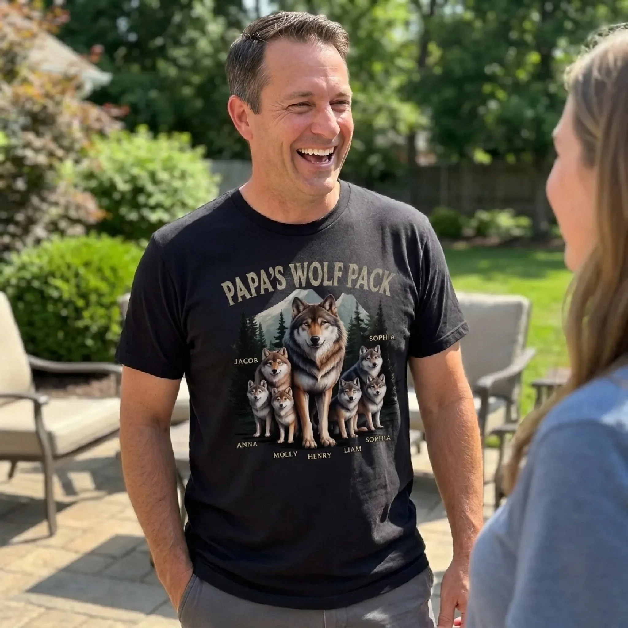 Our Pack, Our Bond, Our Dad - Family Personalized Custom Unisex T-shirt, Premium T-shirt, Hoodie - Father's Day, Gift For Dad, Grandpa - Image 4