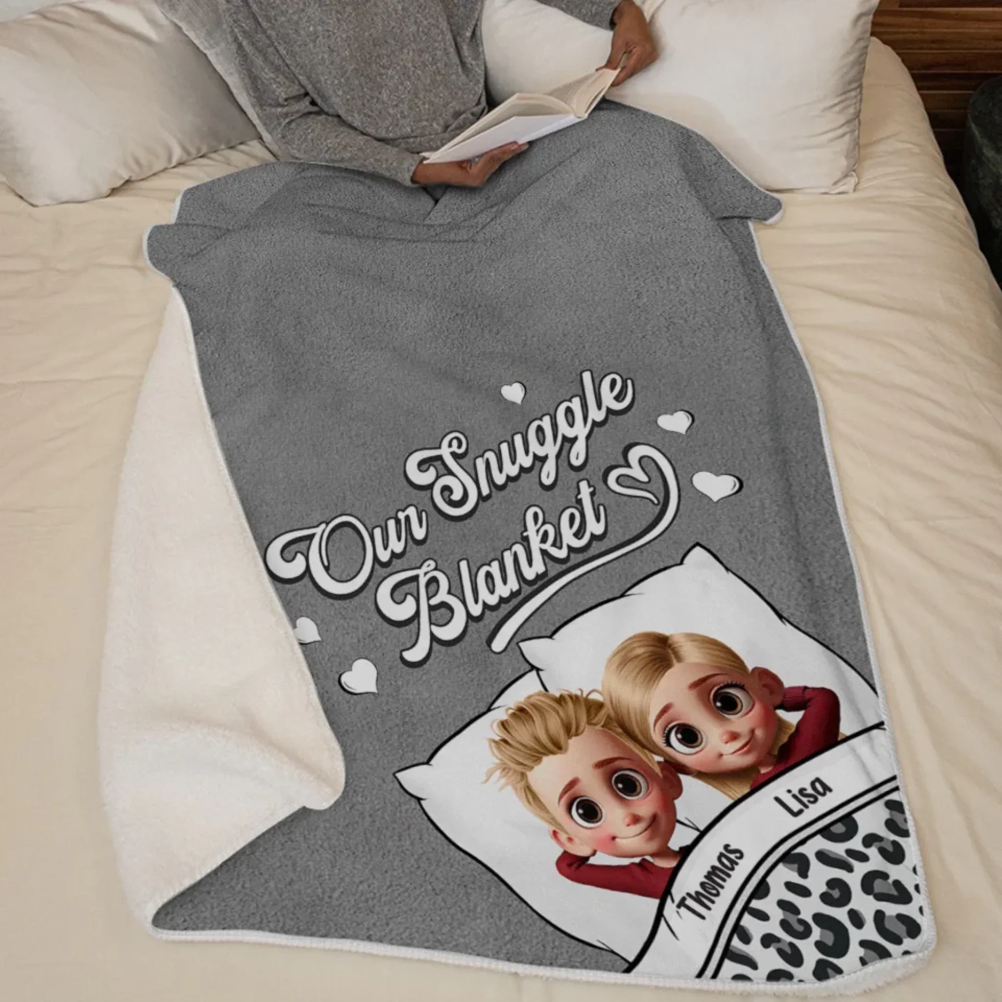Our Snuggle Sessions Are My Favorite Place To Be - Couple Personalized Custom Blanket - Gift For Husband Wife, Anniversary - Image 5