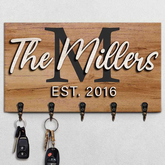 Our Sweet Family - Personalized Key Hanger, Key Holder, 2-Layer Wood Key Hanger - Gift For Couple, Husband Wife, Anniversary, Engagement, Wedding, Marriage Gift - Image 2