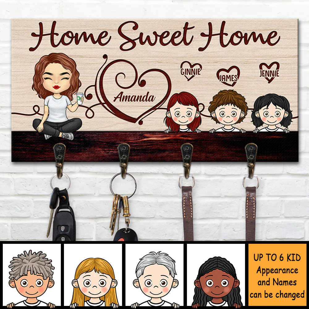 Our Sweet Home - Personalized Key Hanger, Key Holder - Gift For Couples, Husband Wife - Image 4