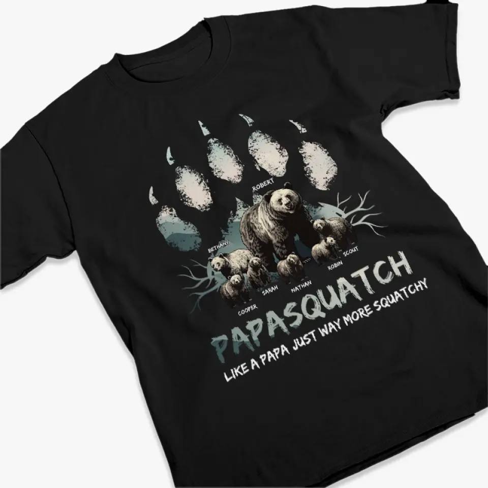 Papa Bear Showed Me Strength Isn't All About Muscles - Family Personalized Custom Unisex T-shirt, Hoodie, Sweatshirt - Gift For Dad, Grandpa - Image 3