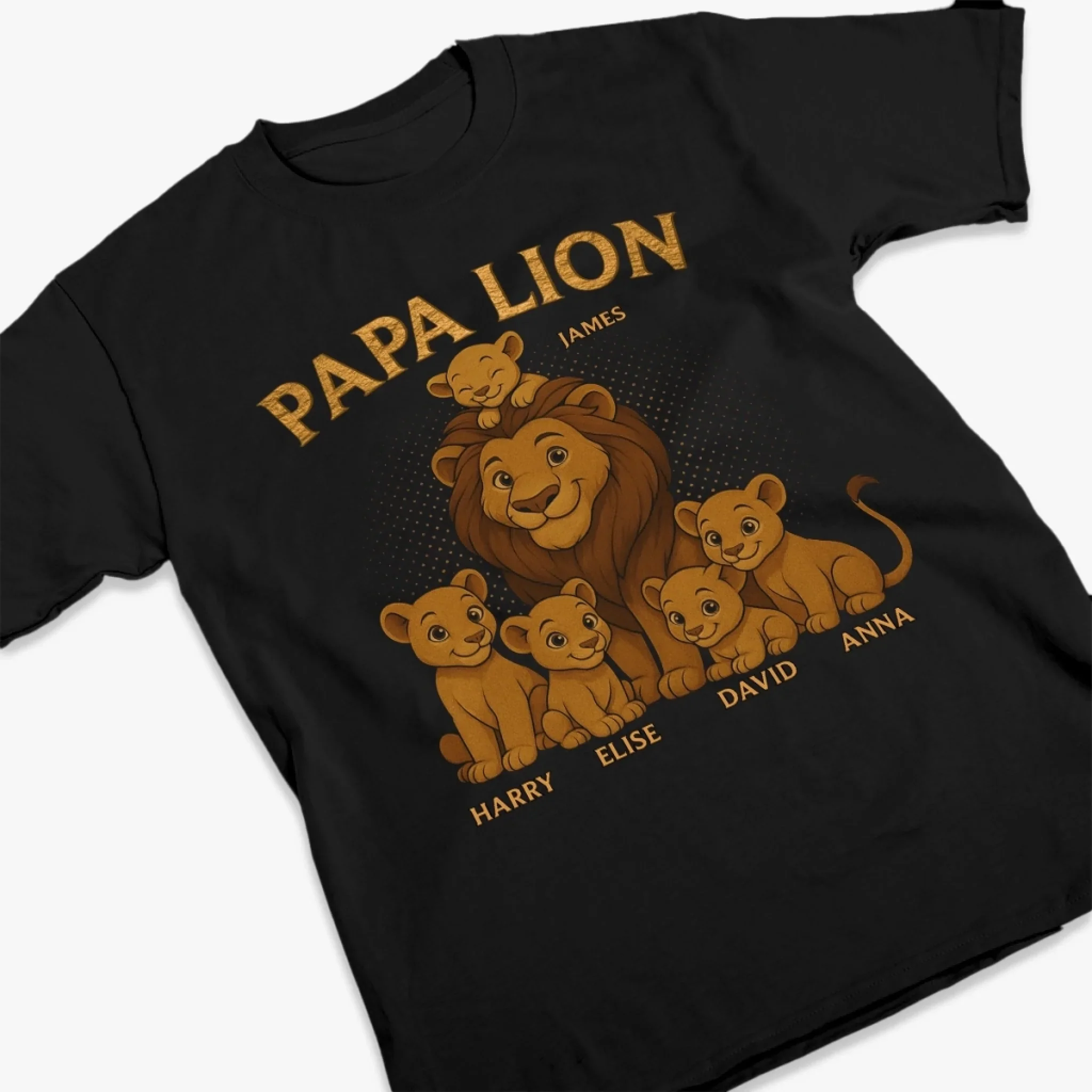 Papa Lion, Always On Guard - Family Personalized Custom Unisex T-shirt, Premium T-shirt, Hoodie - Father's Day, Gift For Dad, Grandpa - Image 3