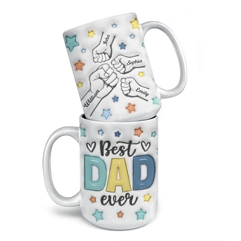 Papa, You Are My Anchor In A Stormy Sea - Family Personalized Custom 3D Inflated Effect Printed Mug - Father's Day, Gift For Dad - Image 4