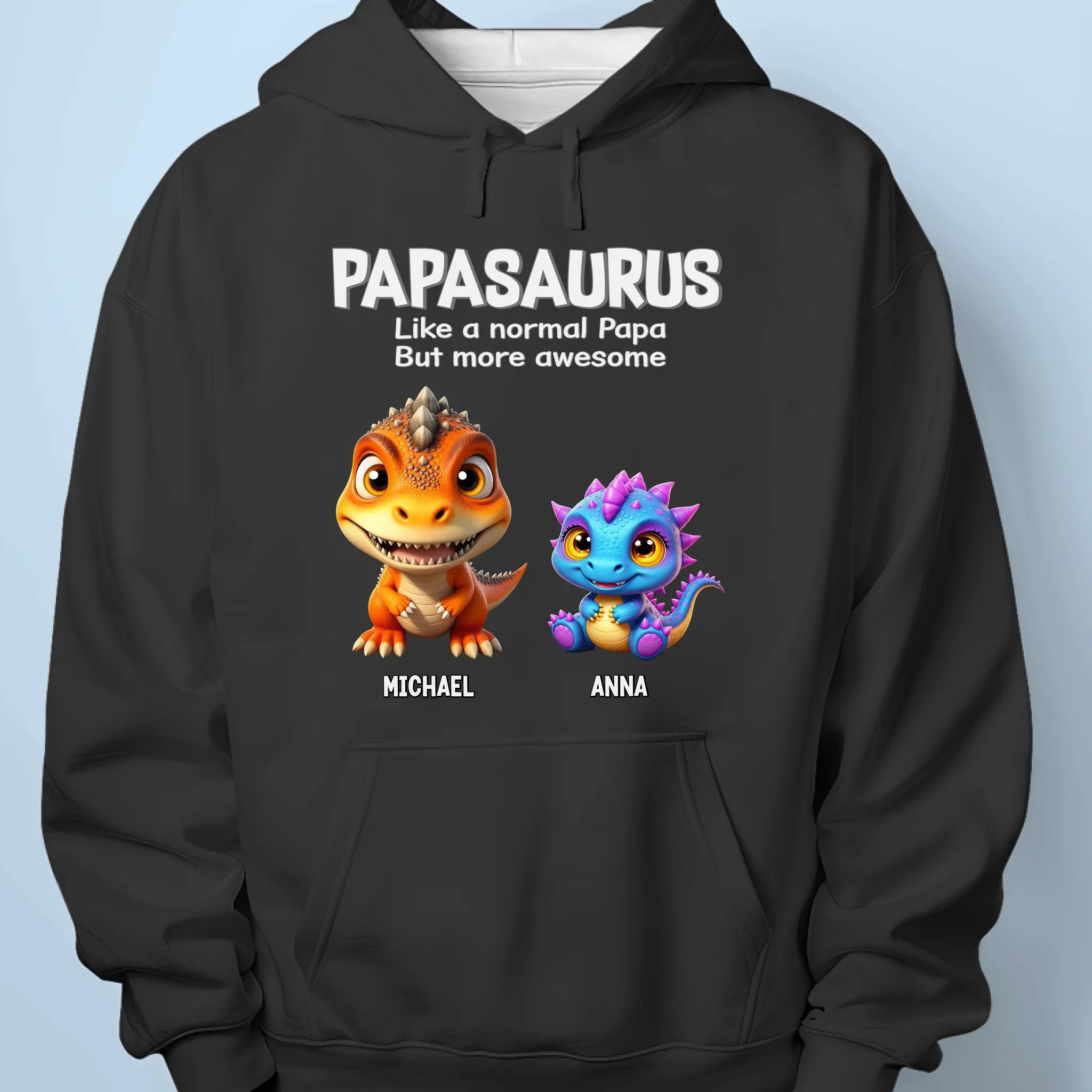 Papasaurus, Louder Than A Roar - Family Personalized Custom Unisex T-shirt, Premium T-shirt, Hoodie - Father's Day, Gift For Dad, Grandpa - Image 7