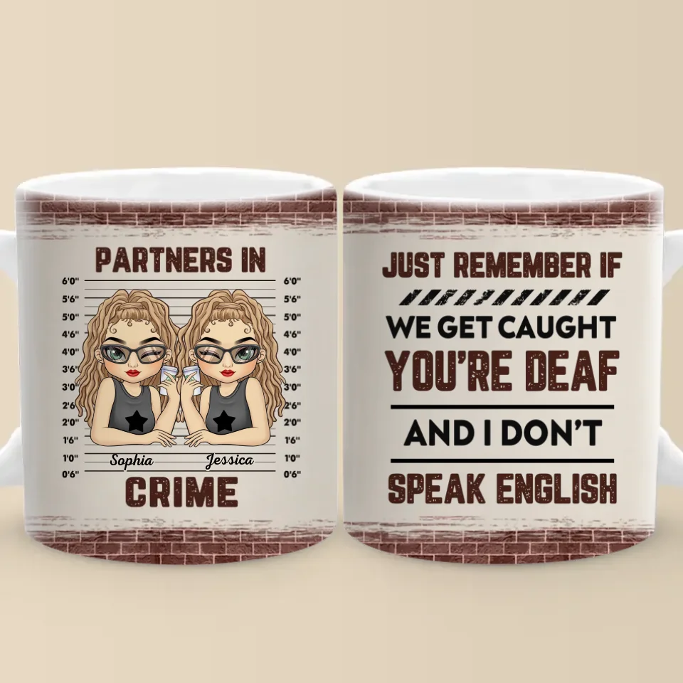 Partners In Crime - Bestie Personalized Custom Mug - Gift For Best Friends, BFF, Sisters - Image 3