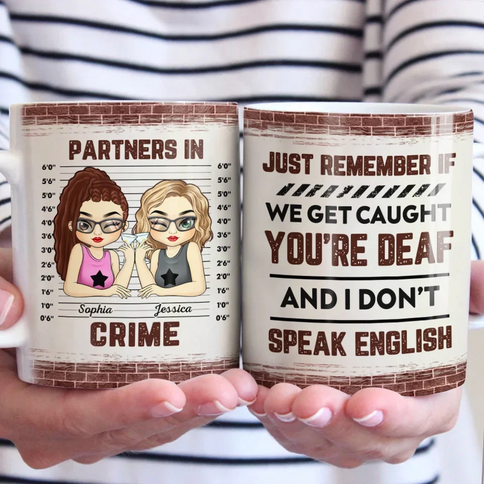 Partners In Crime - Bestie Personalized Custom Mug - Gift For Best Friends, BFF, Sisters - Image 4
