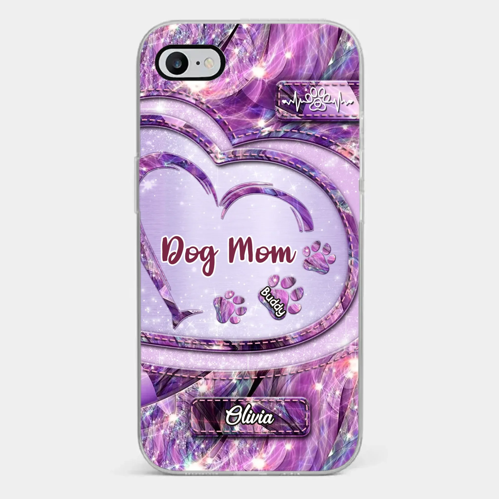 Paw Prints On My Heart - Dog Personalized Custom Clear Phone Case - Gift For Pet Owners, Pet Lovers - Image 2