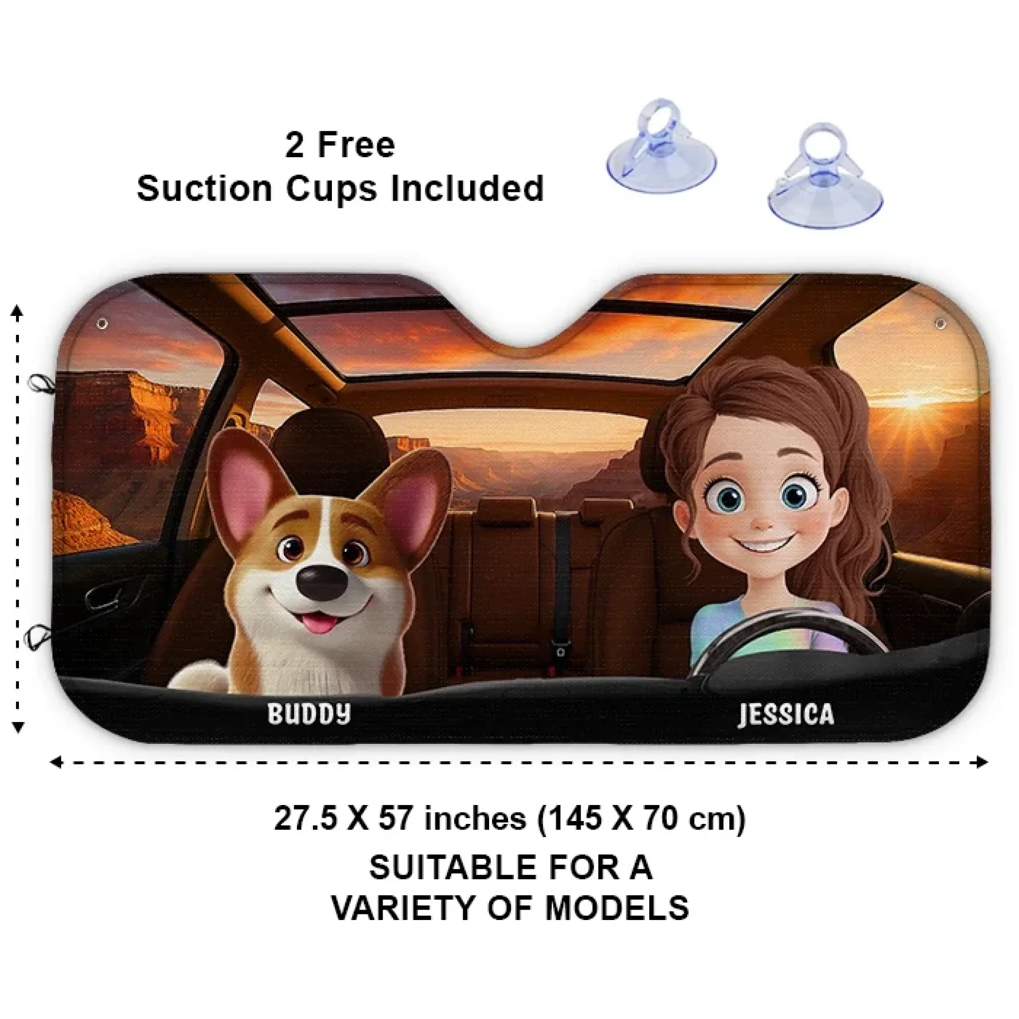 Paw-Sitively The Best Dog Mom Ever - Dog & Cat Personalized Custom Auto Windshield Sunshade, Car Window Protector - Mother's Day, Gift For Pet Owners, Pet Lovers - Image 3