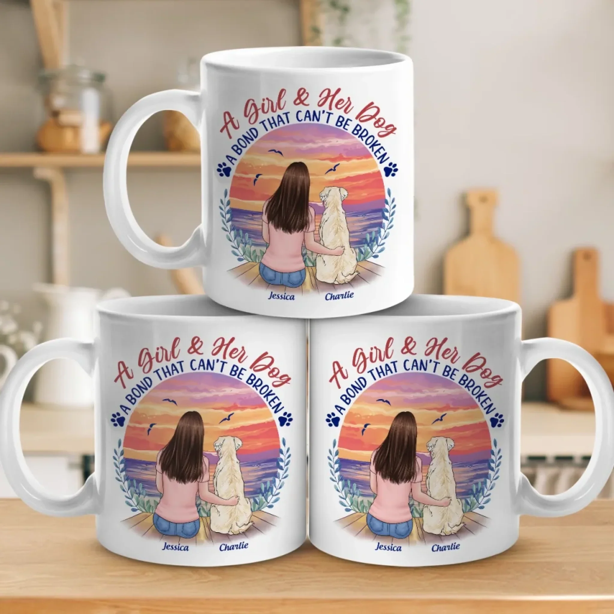 Pawprints On My Heart - Dog Personalized Custom Mug - Mother's Day, Gift For Pet Owners, Pet Lovers - Image 4