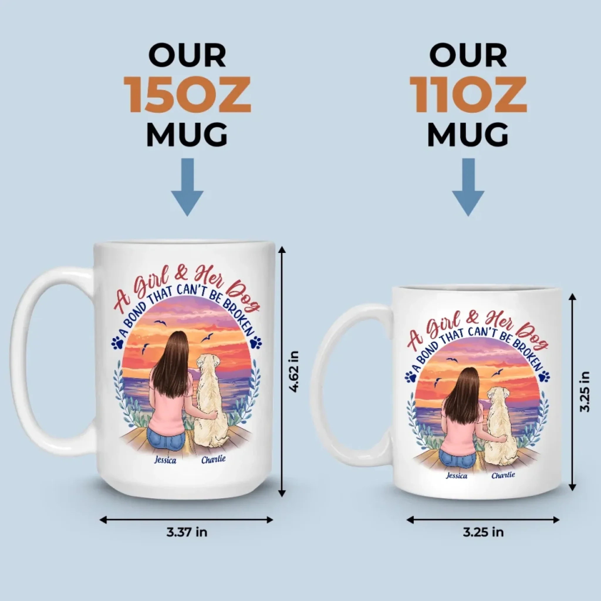 Pawprints On My Heart - Dog Personalized Custom Mug - Mother's Day, Gift For Pet Owners, Pet Lovers - Image 5