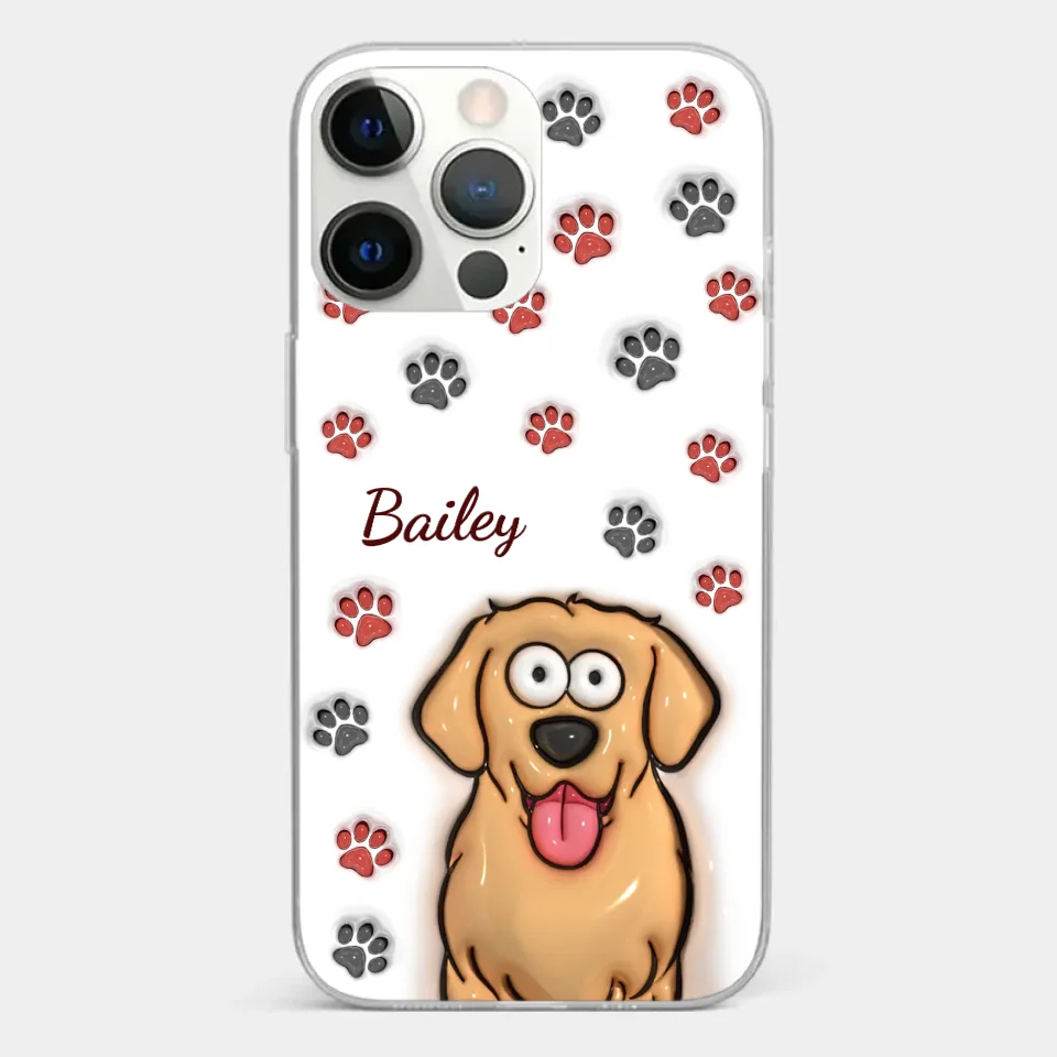Paws And Enjoy Life - Dog & Cat Personalized Custom 3D Inflated Effect Printed Clear Phone Case - Gift For Pet Owners, Pet Lovers - Image 19