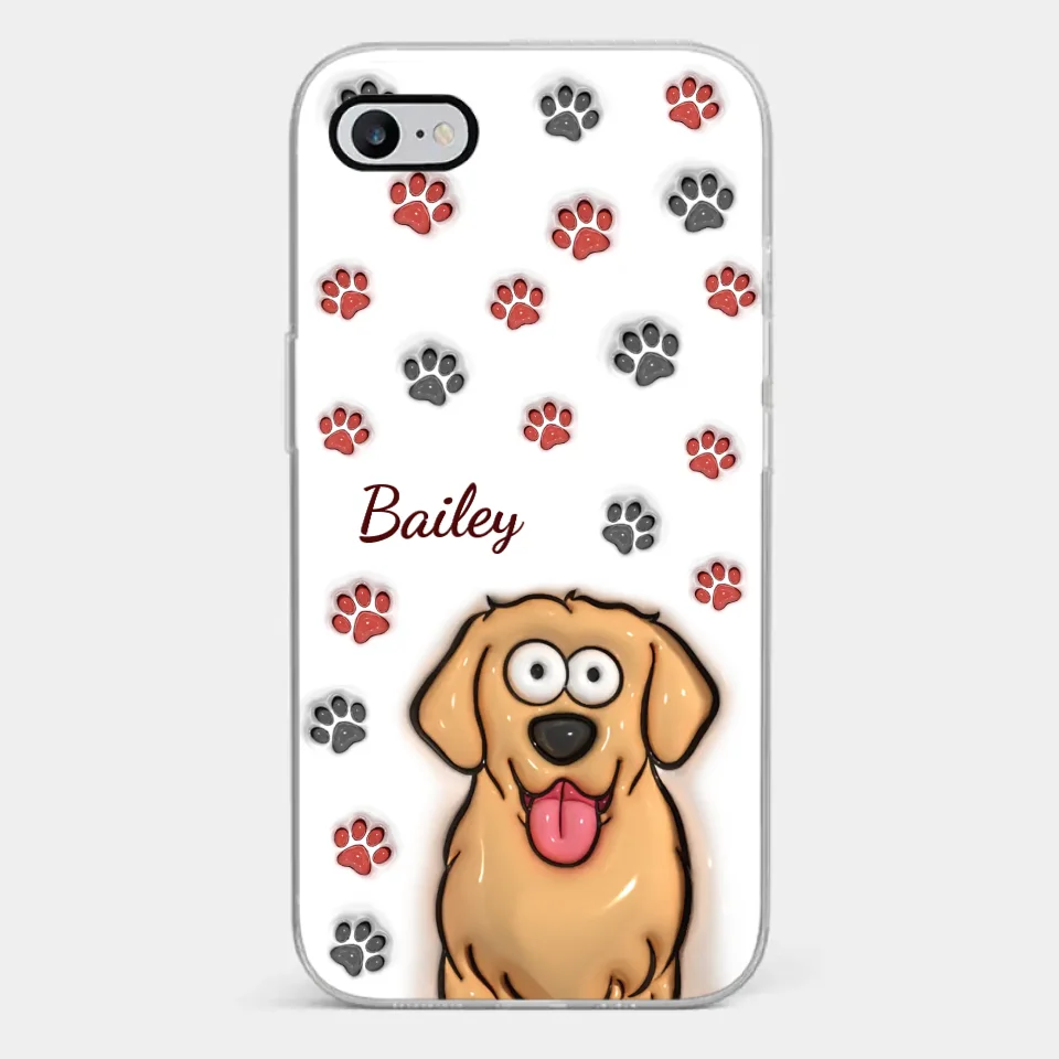 Paws And Enjoy Life - Dog & Cat Personalized Custom 3D Inflated Effect Printed Clear Phone Case - Gift For Pet Owners, Pet Lovers - Image 2