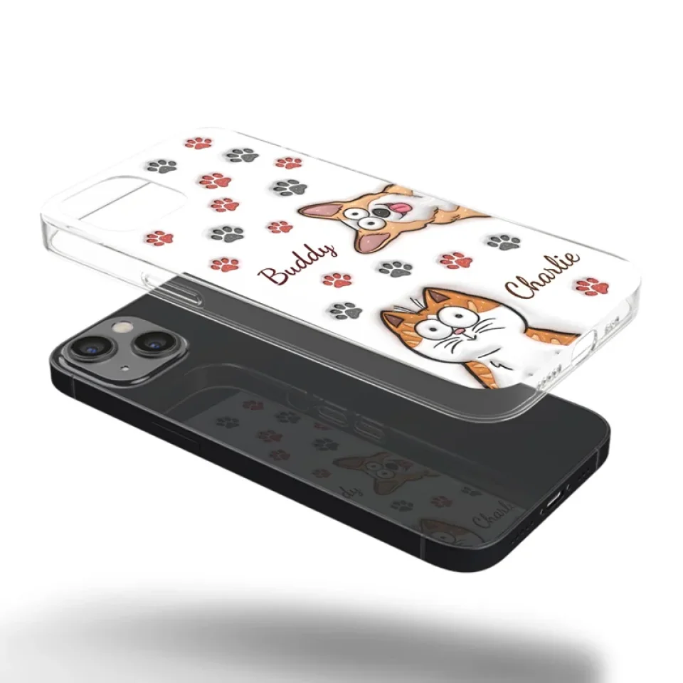 Paws And Enjoy Life - Dog & Cat Personalized Custom 3D Inflated Effect Printed Clear Phone Case - Gift For Pet Owners, Pet Lovers - Image 29