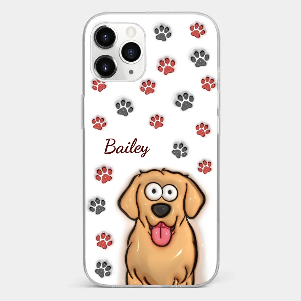 Paws And Enjoy Life - Dog & Cat Personalized Custom 3D Inflated Effect Printed Clear Phone Case - Gift For Pet Owners, Pet Lovers - Image 8