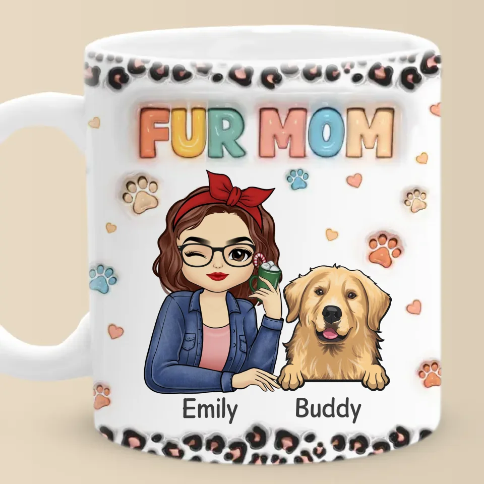 Paws And Joy Make Christmas Bright - Dog & Cat Personalized Custom 3D Inflated Effect Printed Mug - Christmas Gift For Pet Owners, Pet Lovers - Image 2